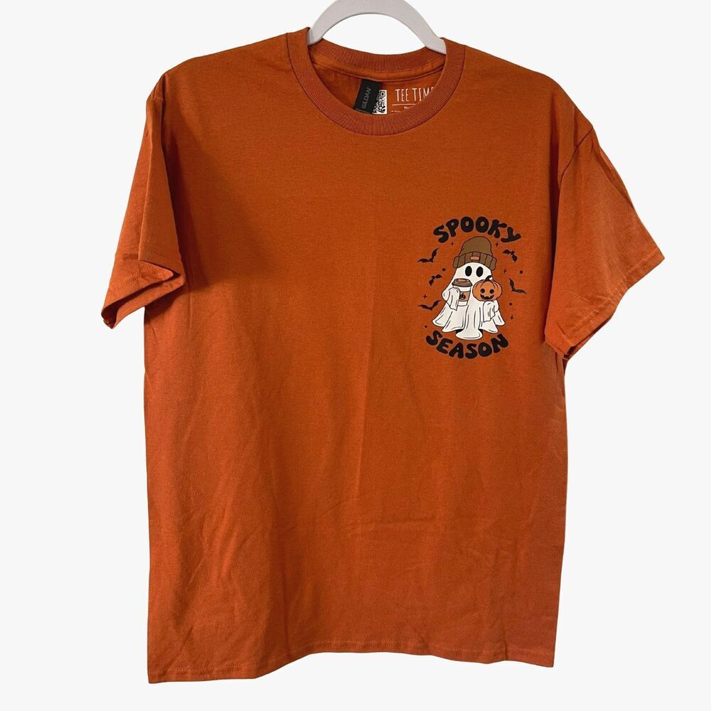 Ghost Coffee Spooky Season Halloween Shirt S, Boo Ghost Graphic Tee NEW